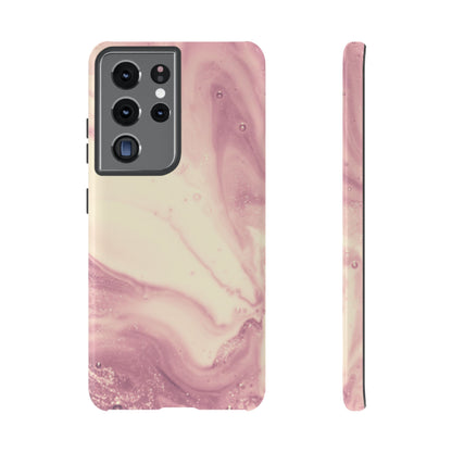 Blush Marble Glow – Samsung Galaxy Case with Rose Gold Swirl Design