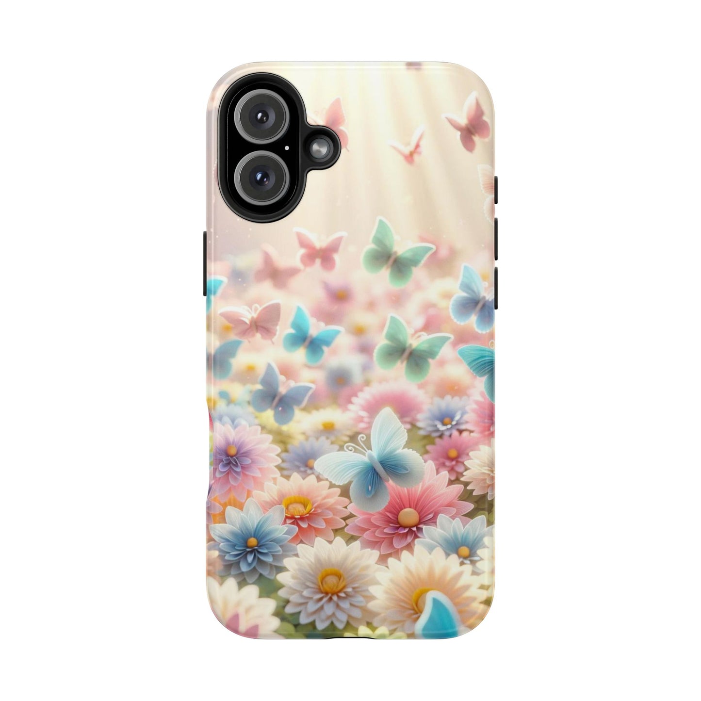 Butterfly Flower Garden - iPhone Case - Pastel Floral Protective Cover