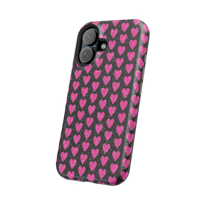 Glitter Pink Hearts MagSafe Case