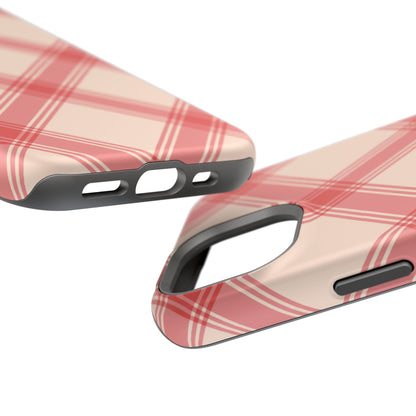 Soft Peachy Red Plaid MagSafe Case