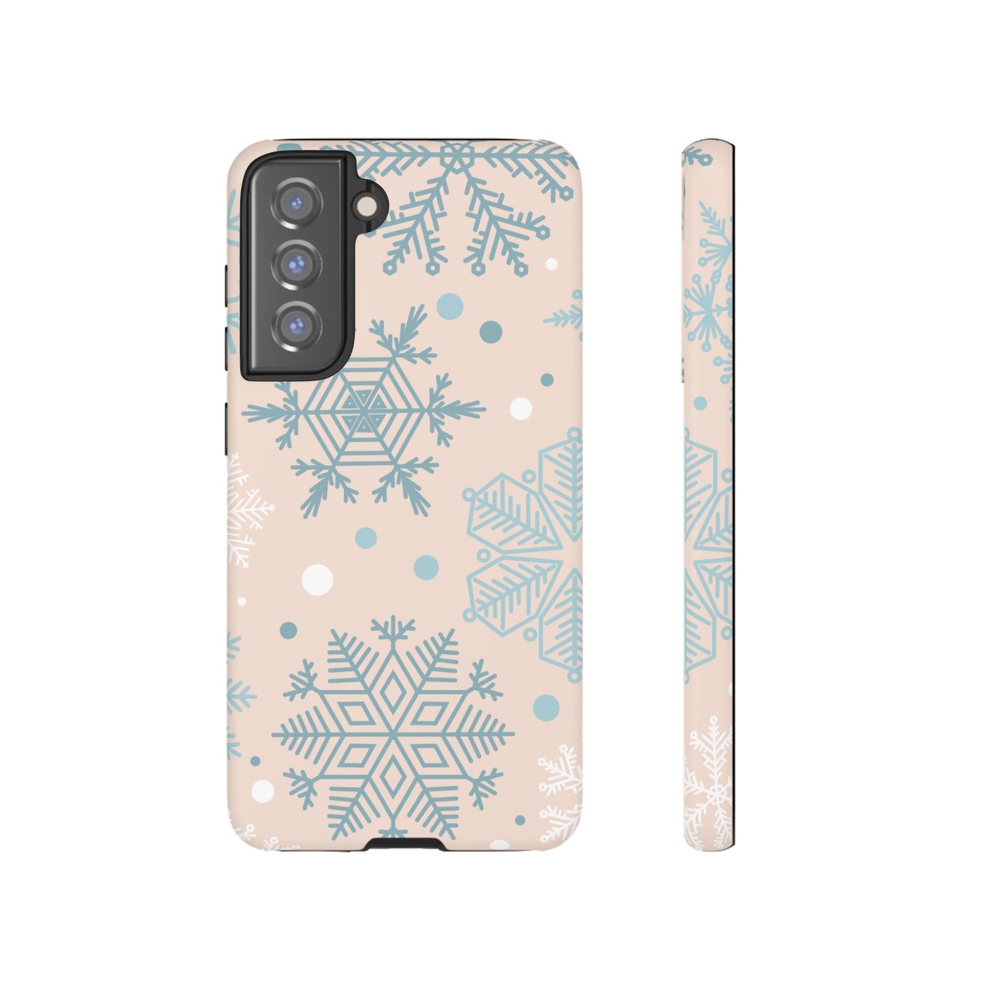 Winter Snowflakes Samsung Galaxy Case – Shockproof, Smooth Matte Finish, Dual-Layer Protection