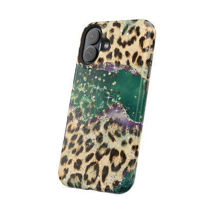 Emerald Glitter Leopard Print - MagSafe iPhone Series Case