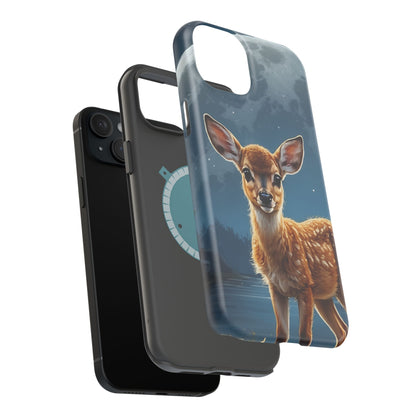 MagSafe-Compatible iPhone Case – Enchanted Fawn Under the Moonlit Sky