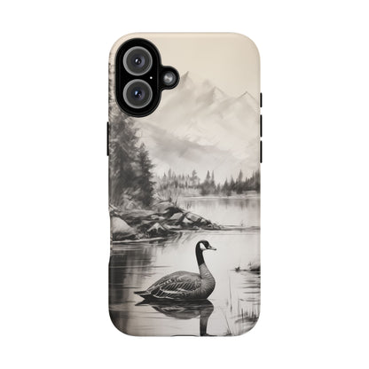 Canadian Goose Phone Case - Charcoal Sketch Design!