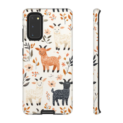 Samsung Galaxy Case: Smiley Goats & Dried Flowers – Vintage Charm