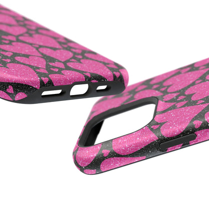 Glitter Hearts MagSafe iPhone Case