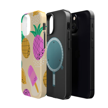 Tropical Pop MagSafe iPhone Case – Fun Pineapple & Lemon Design with Vibrant Summery Colors