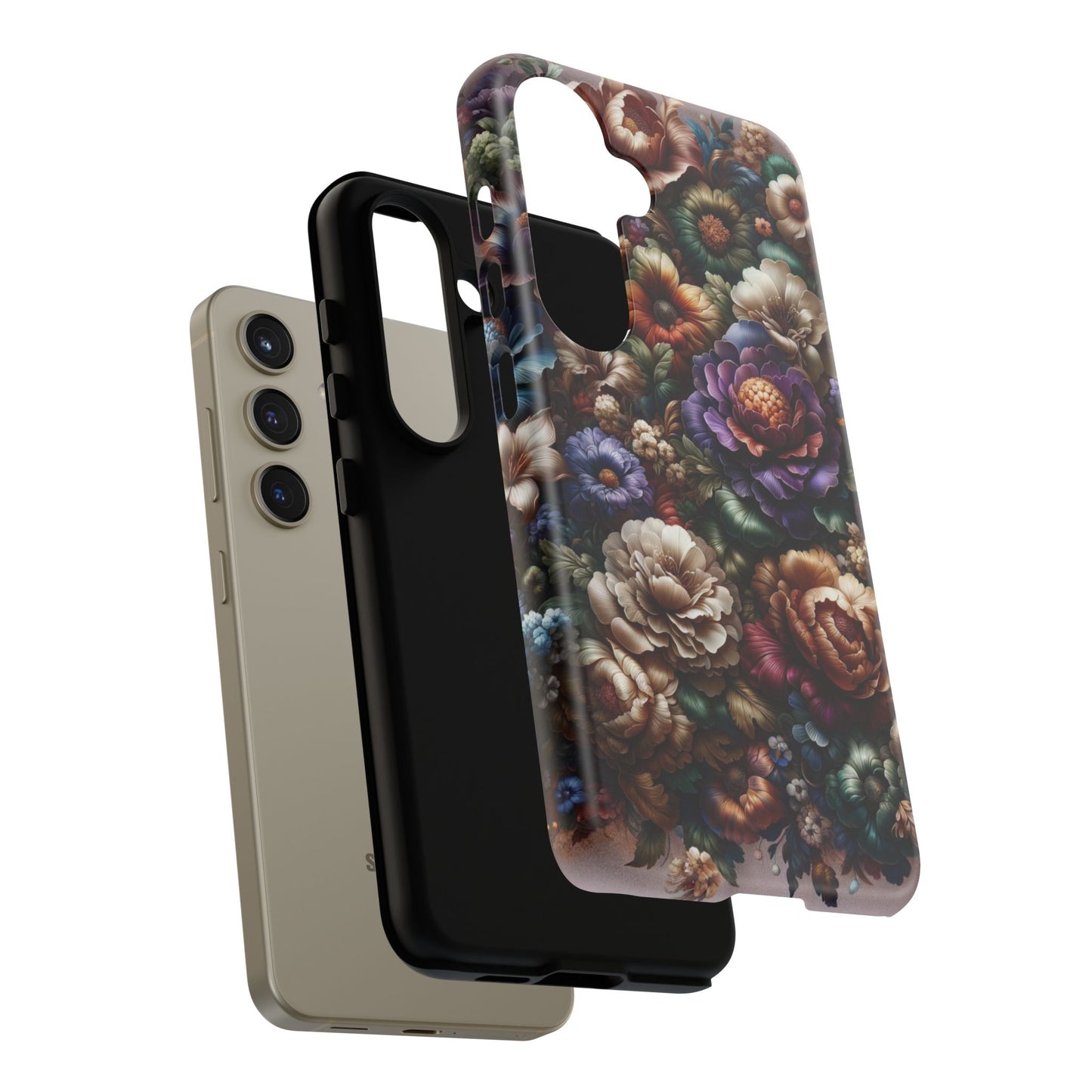 Floral Elegance For Samsung - Protective Dual-Layer Design with Vibrant Full-Wrap Print