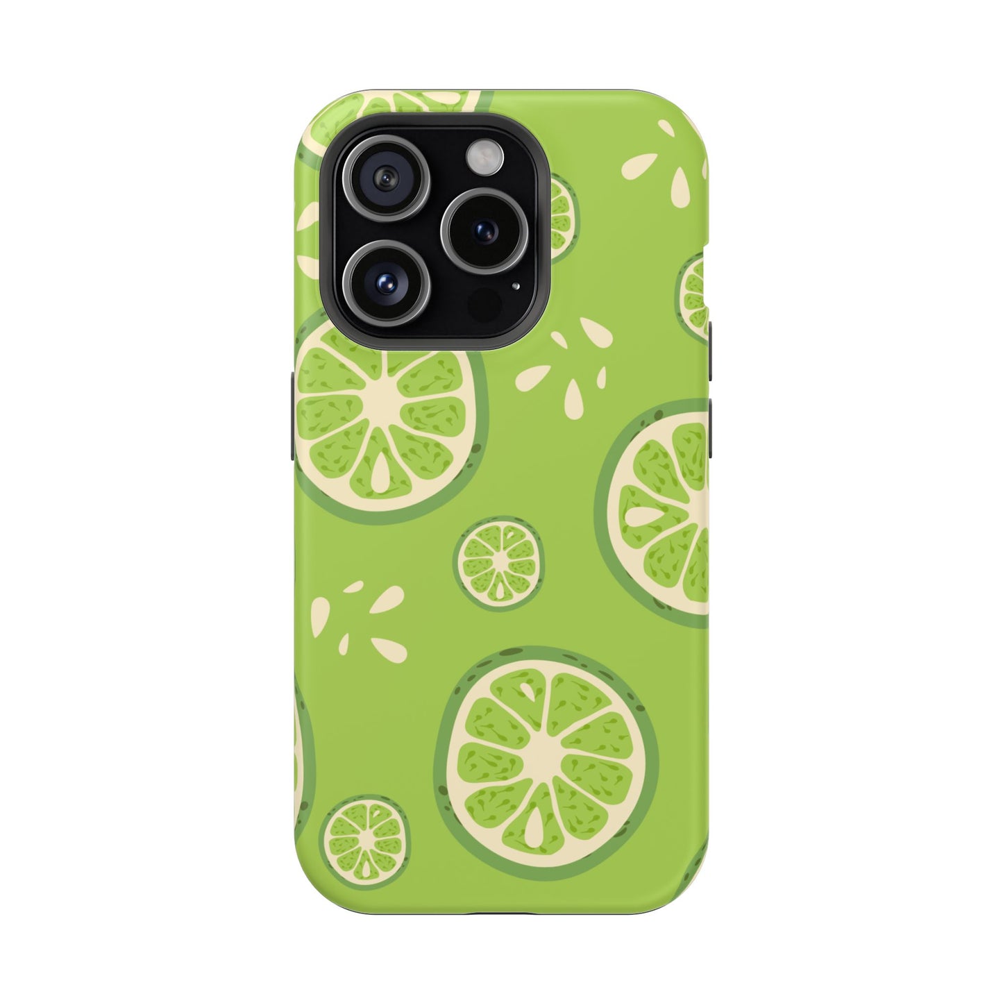 Zesty Lime Splash Tough MagSafe iPhone Case – Fresh Citrus Design, Dual-Layer Protection