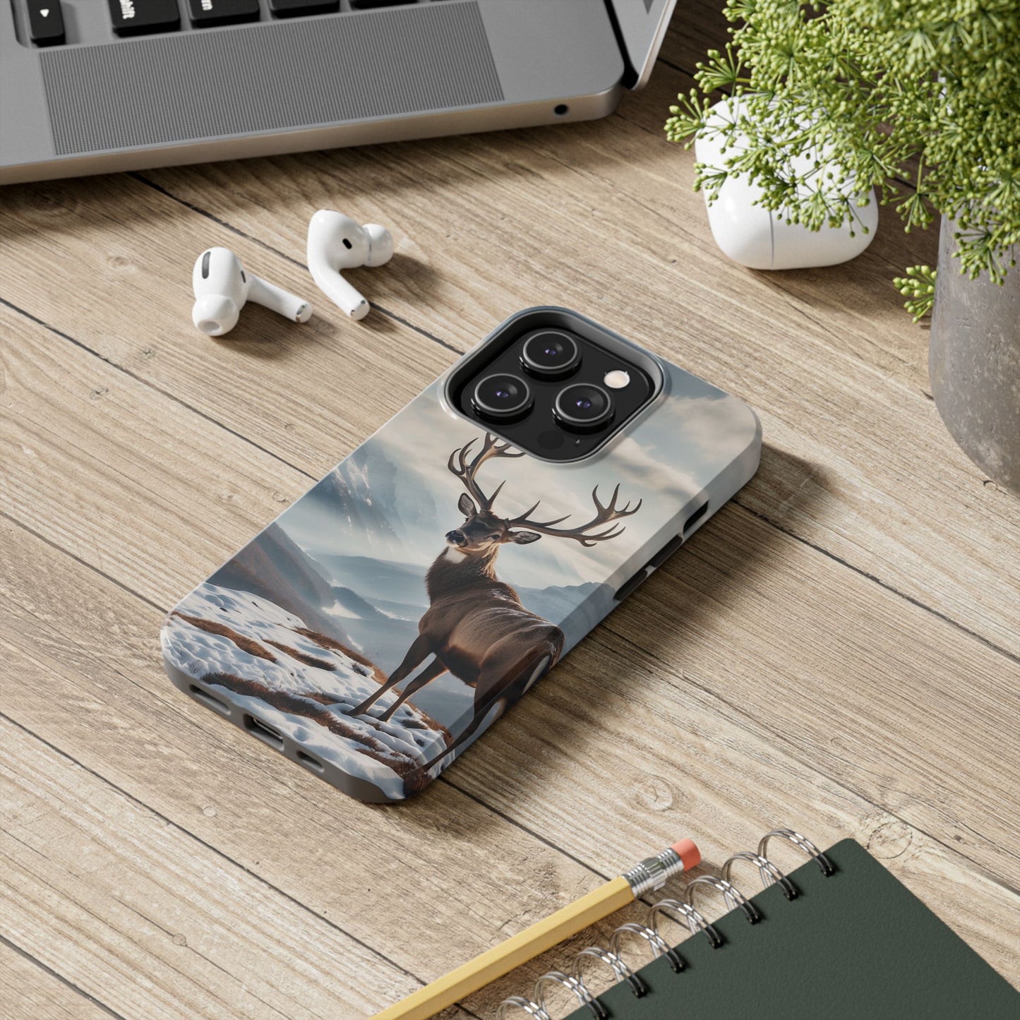 Alpine Majesty: Stag in Snow – iPhone Case