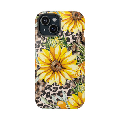 Leopard Sunflower Chic - MagSafe  iPhone Series Case