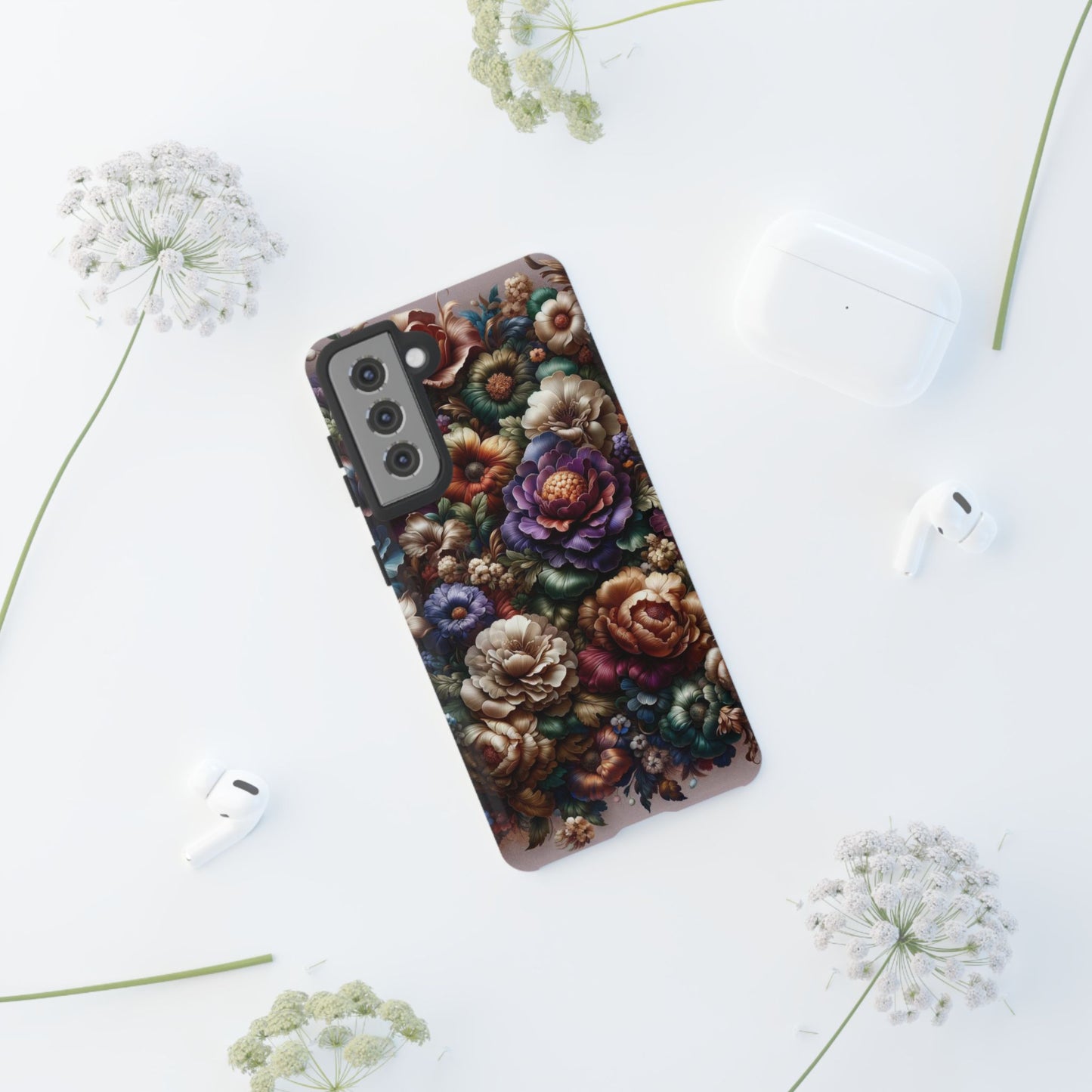 Floral Elegance For Samsung - Protective Dual-Layer Design with Vibrant Full-Wrap Print