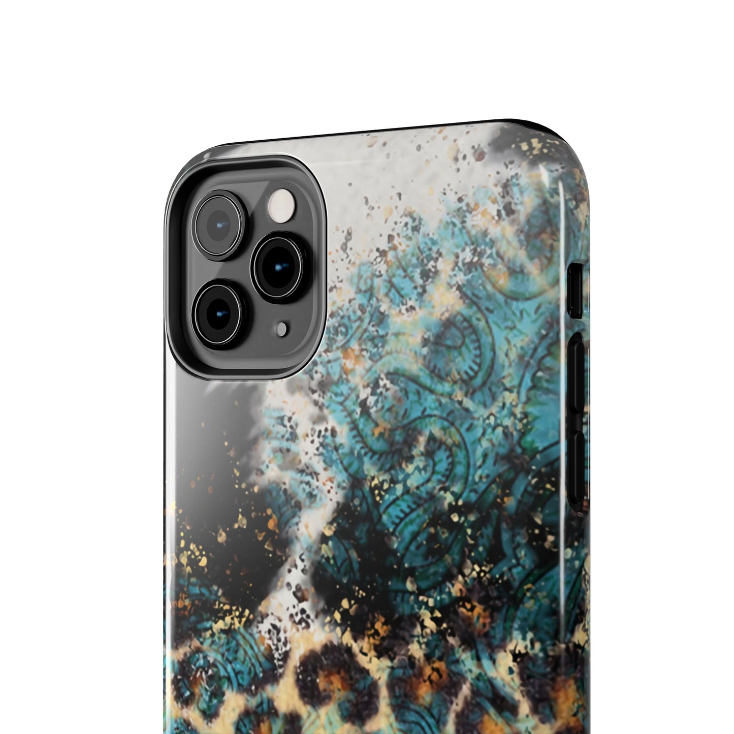 Turquoise Paisley Cowhide Leopard - iPhone Series Case