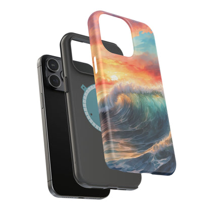 Ocean Wave Sunset MagSafe iPhone Case – Coastal Vibes Design