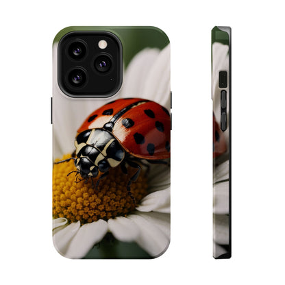 MagSafe iPhone Case: Ladybug on White Daisy