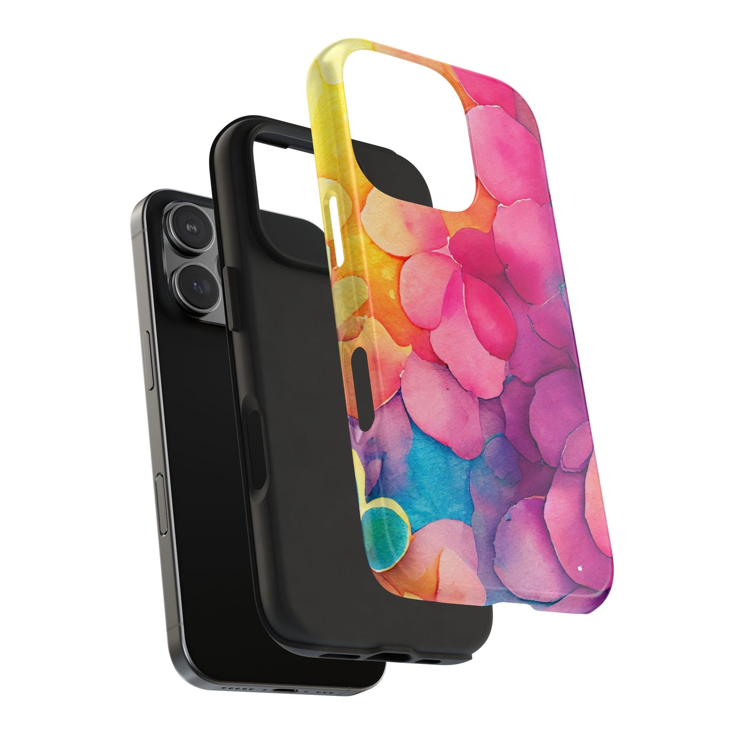 Sunset Petals Watercolor iPhone Case – Slim Design, Glossy Finish