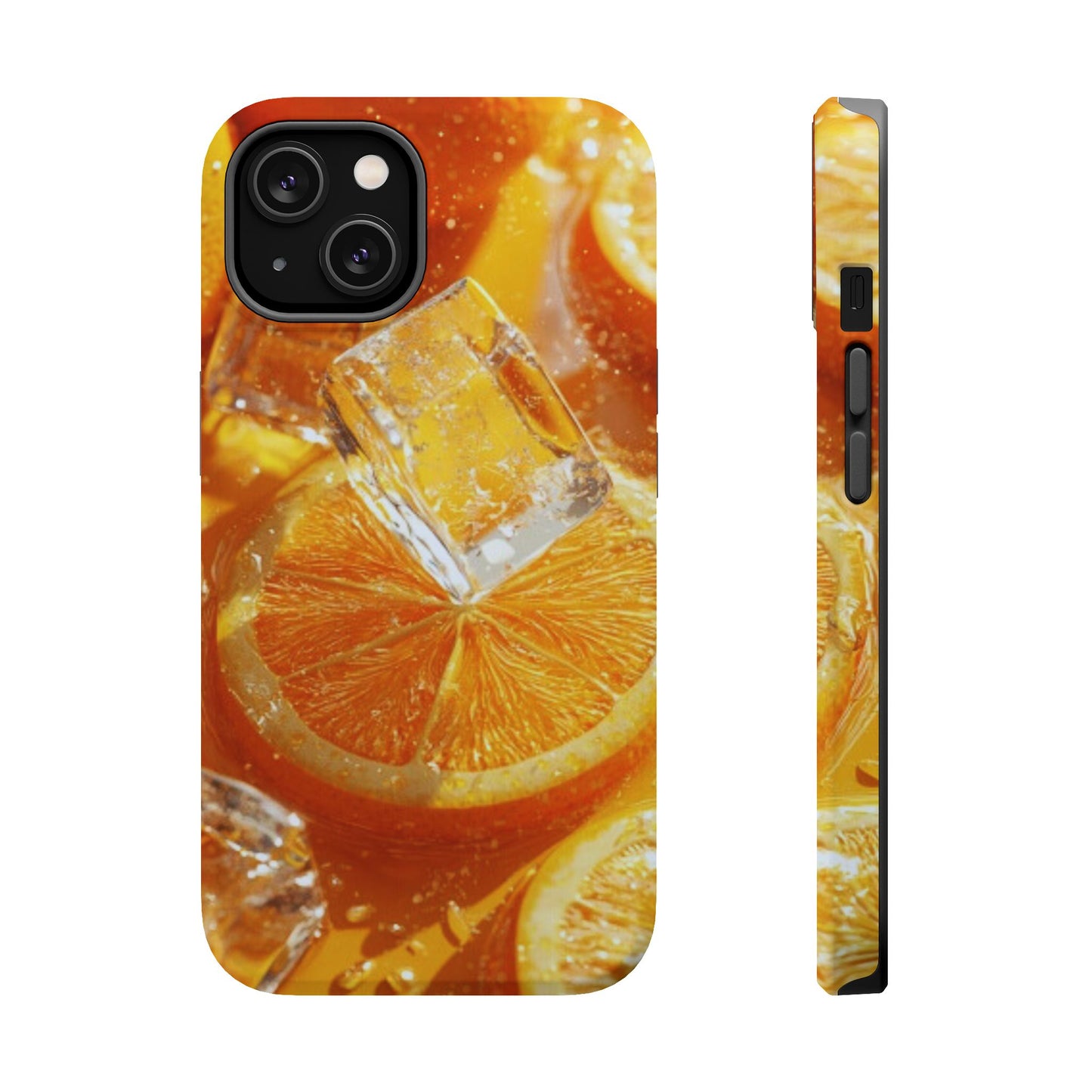 Citrus Orange Splash MagSafe iPhone Case – Dual-Layer Tough Protection, Vibrant Summer Design