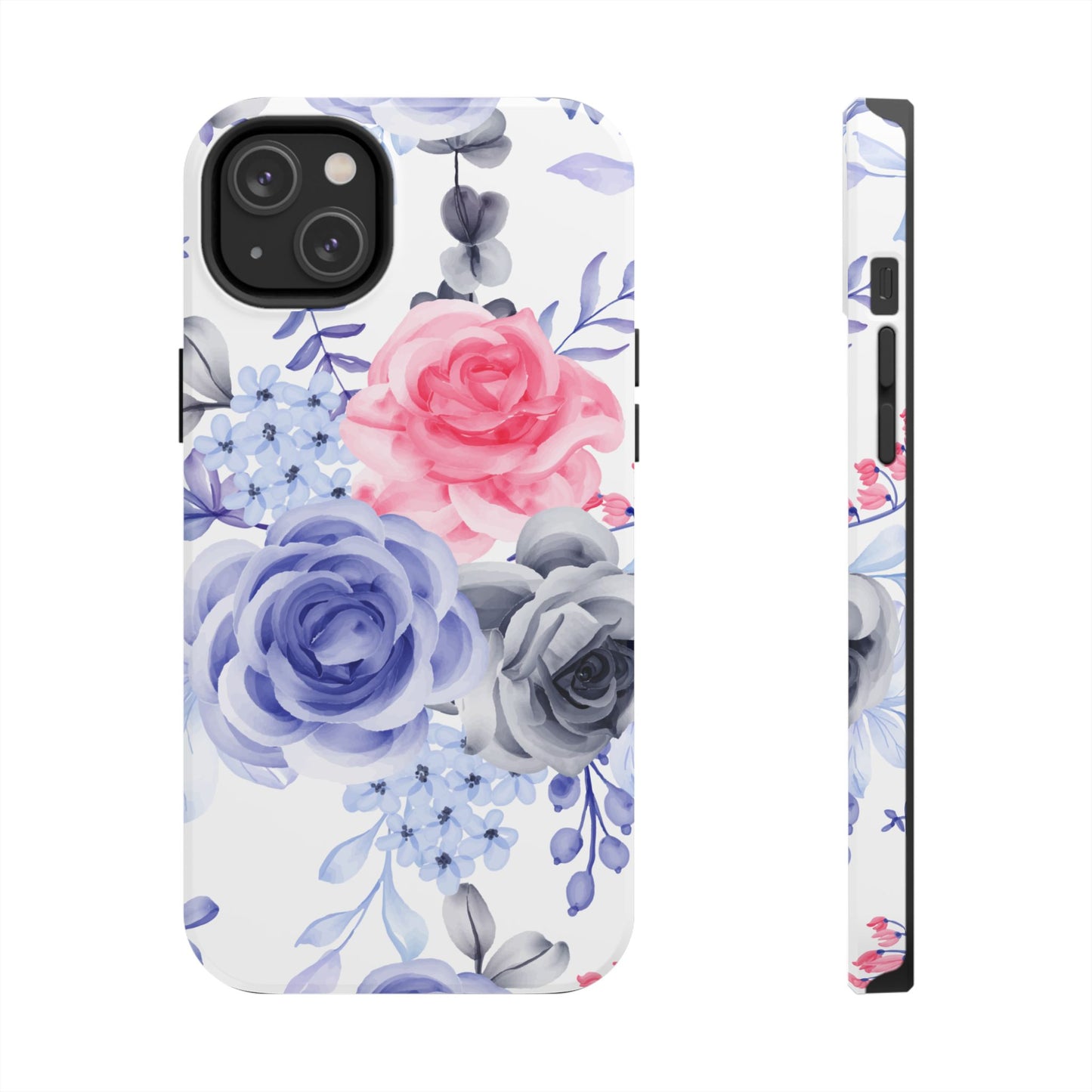 Elegant Blue Floral Watercolor Design – iPhone Case