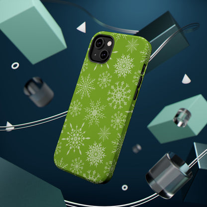 Green Snowflake Pattern – MagSafe iPhone Series Case