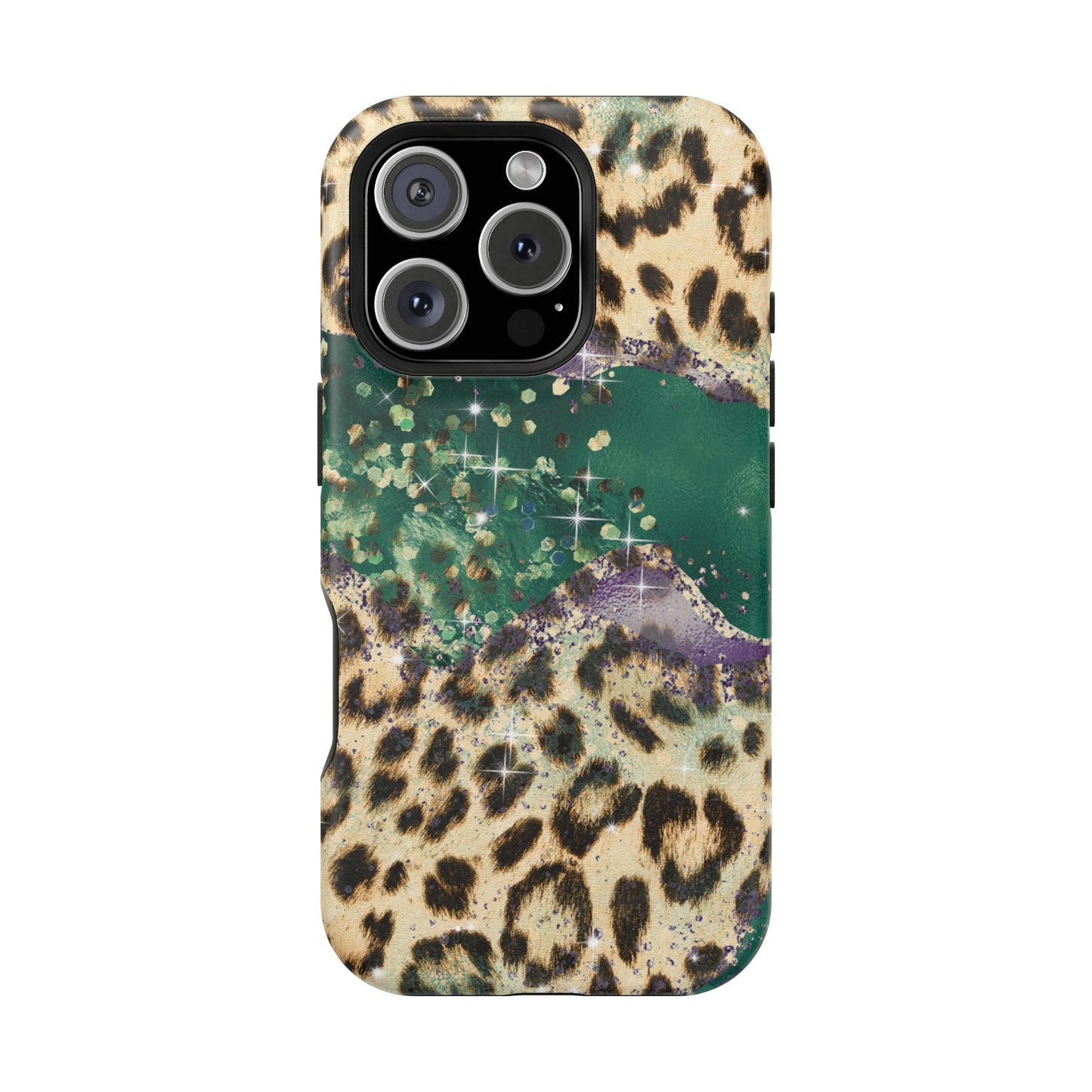 Emerald Glitter Leopard Print - MagSafe iPhone Series Case