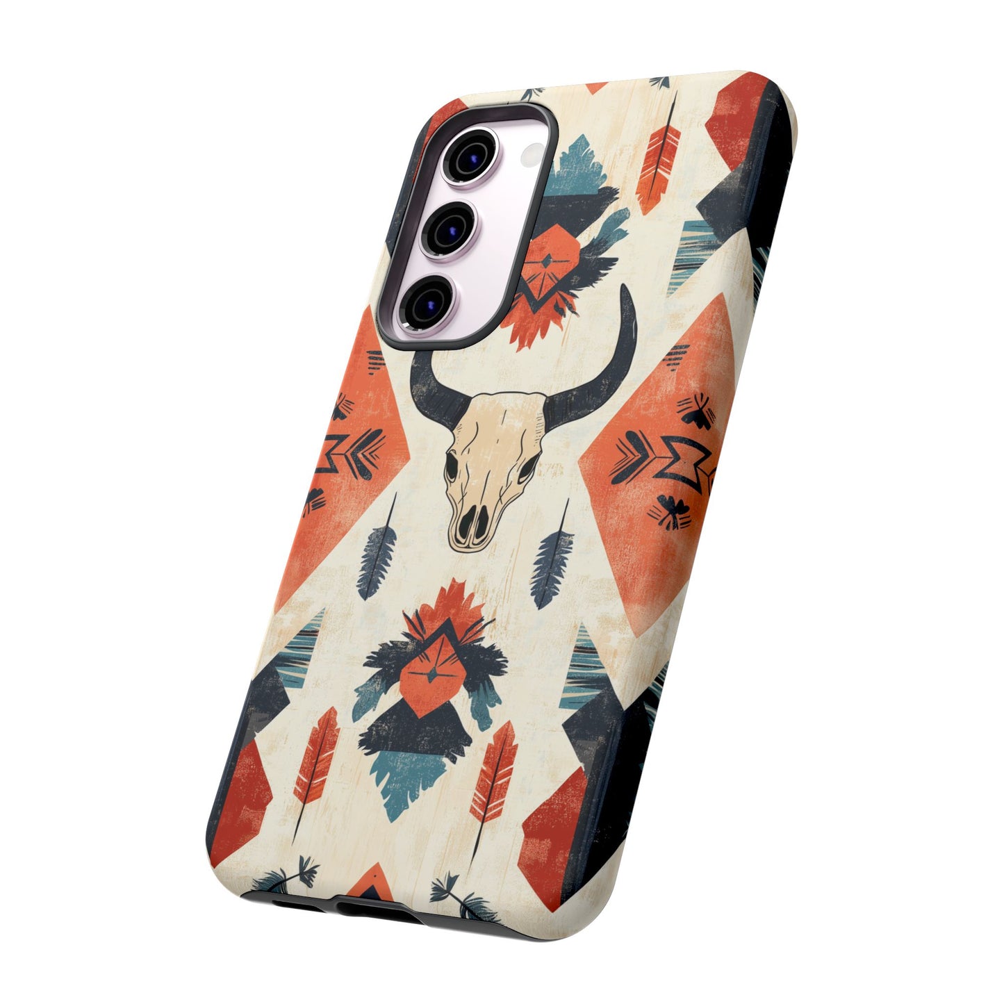 Southwestern Boho Skull Tough iPhone Case – Durable Matte Finish, Dual - Layer Protection - BOGO Cases