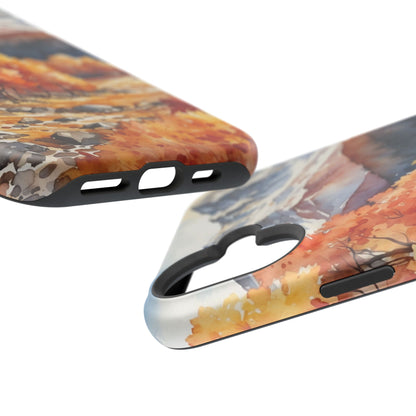 Watercolor Autumn Forest and Mountains - MagSafe iPhone Case