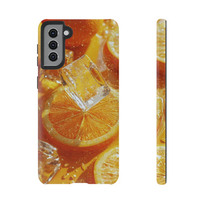 Citrus Orange Splash Samsung Galaxy Case – Dual-Layer Tough Protection, Vibrant Summer Design