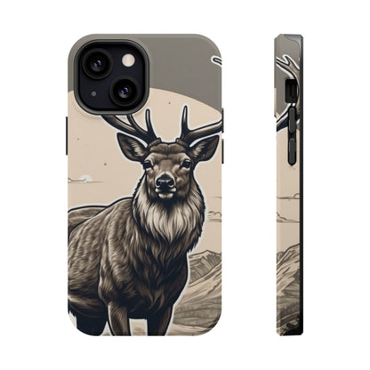 Monochrome Majesty – Regal Stag MagSafe iPhone Cases