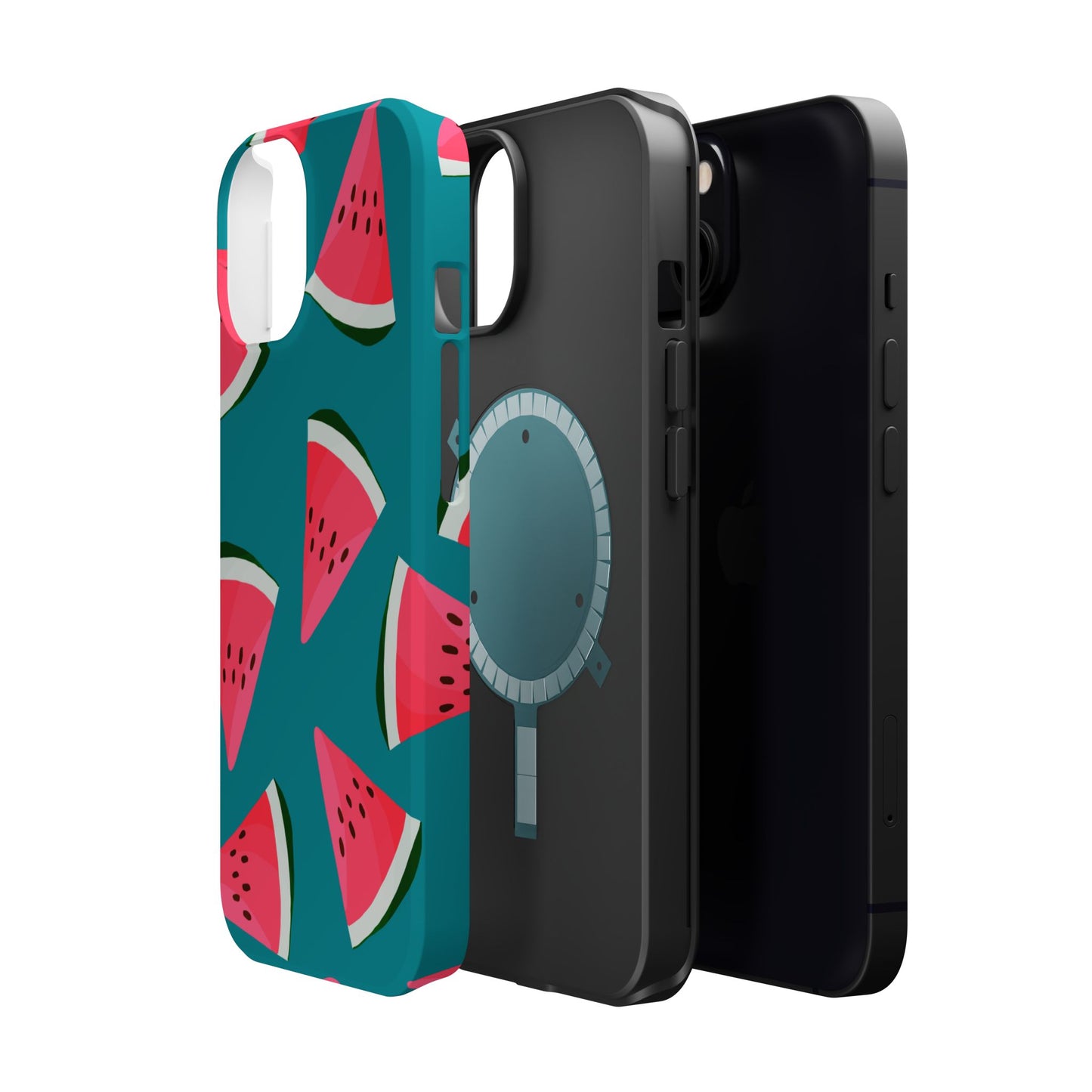 Watermelon Bliss MagSafe iPhone Case – Vibrant Summer Fruit Design on Teal Background