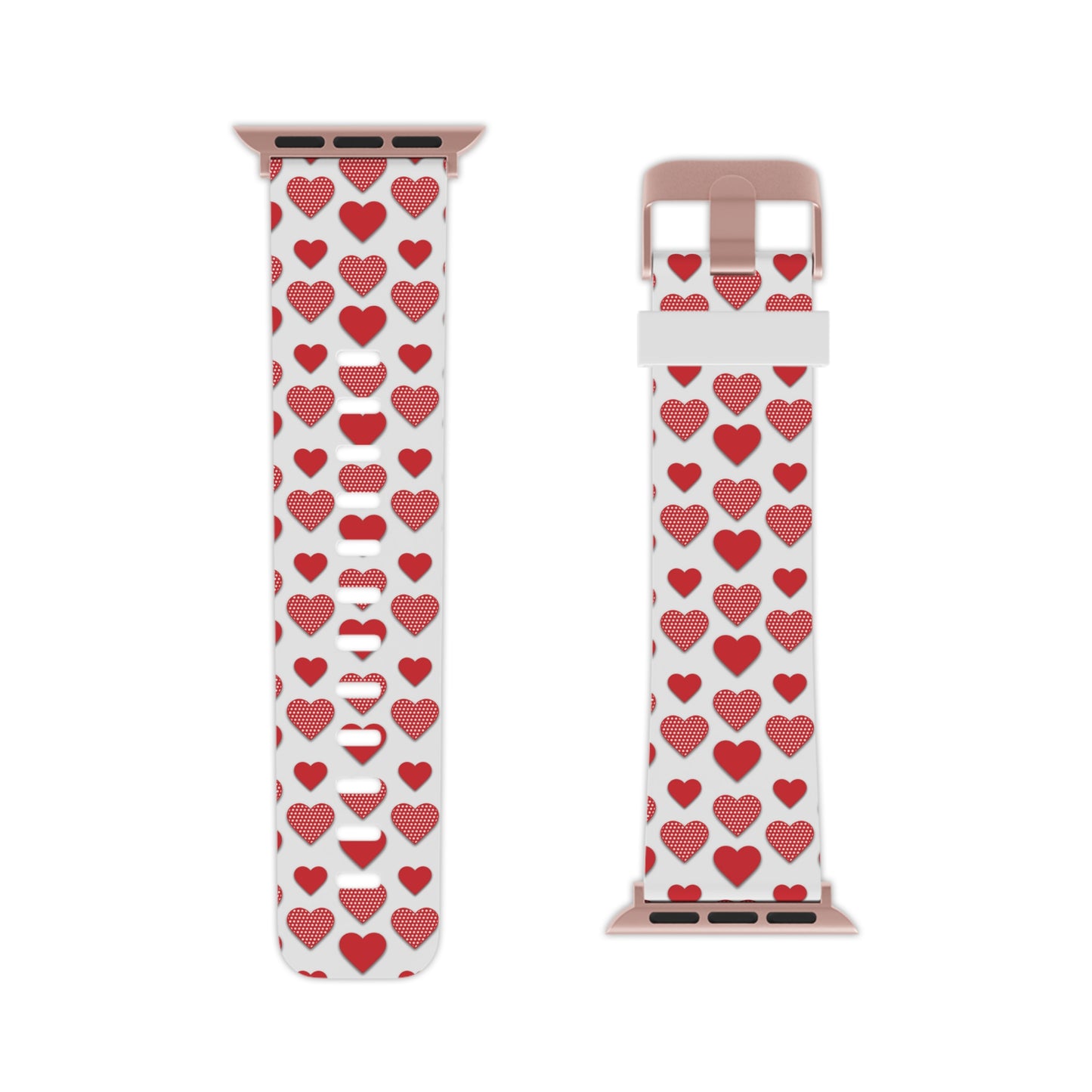  Red & Polka Dot Hearts Apple Watch Band