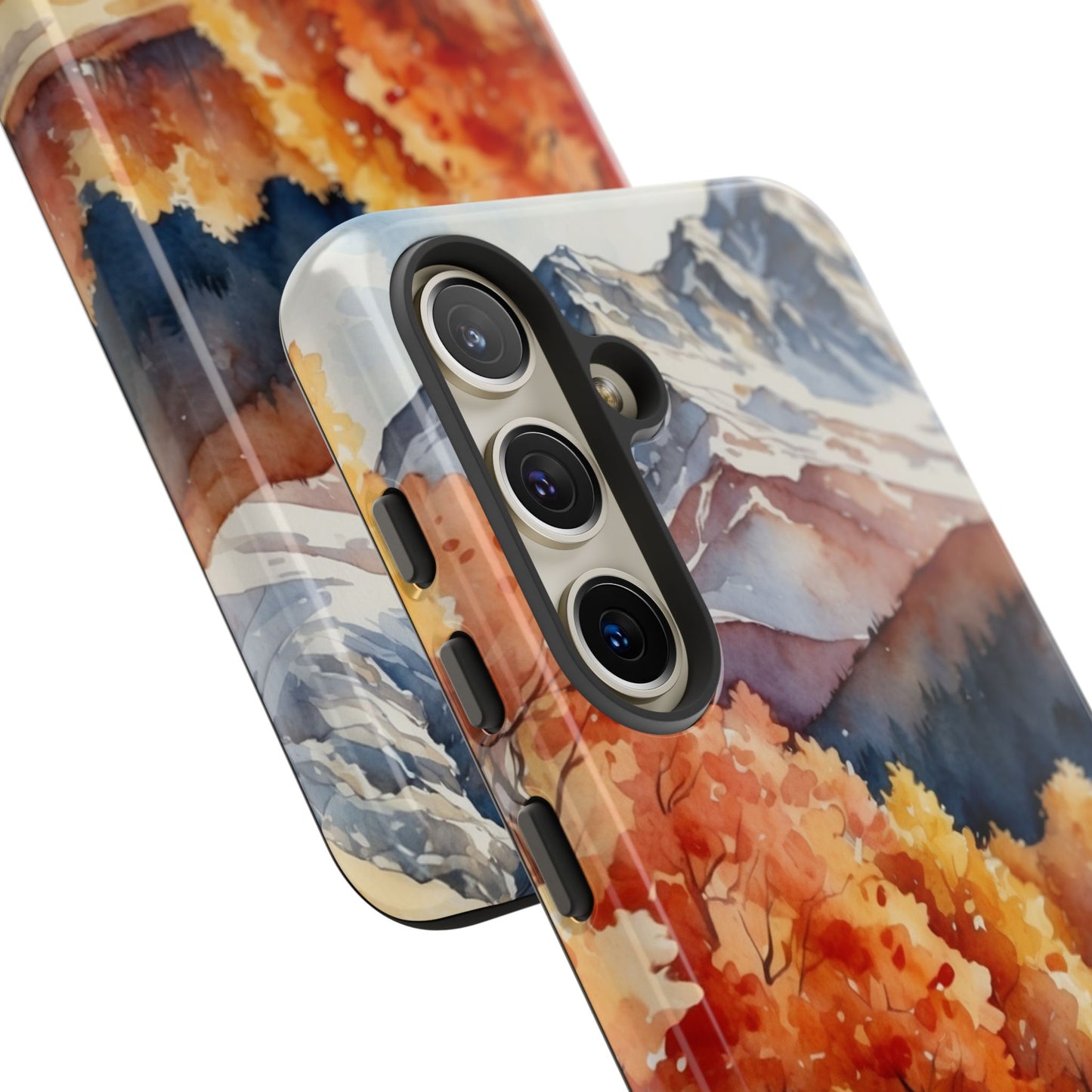 Watercolor Autumn Forest and Mountains - Samsung Galaxy Case