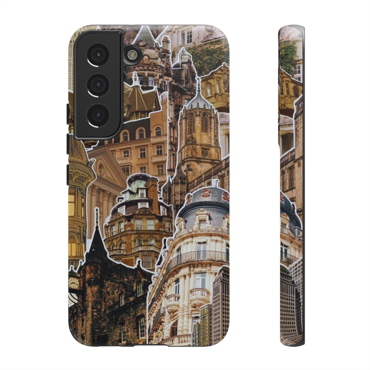 Vintage Architectural Collage Samsung Galaxy Case – Tough Dual-Layer Protection with Matte Finish