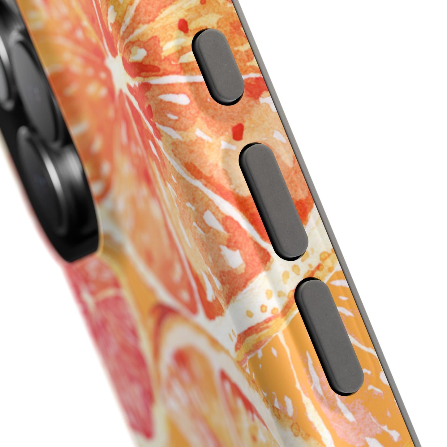 Watercolor Citrus Splash Tough MagSafe iPhone Case – Vibrant Fruit Print, Shock-Resistant Design