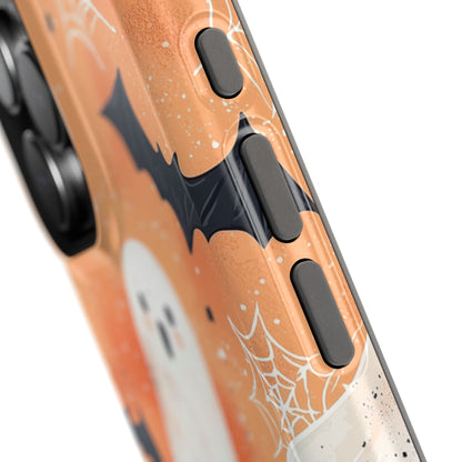 Spooky Cute Ghost MagSafe iPhone Case – Halloween Ghosts, Pumpkins, Bats & Cobwebs Design