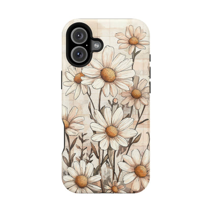 Pastel Daisy MagSafe iPhone Case - Elegant Floral Protective Cover