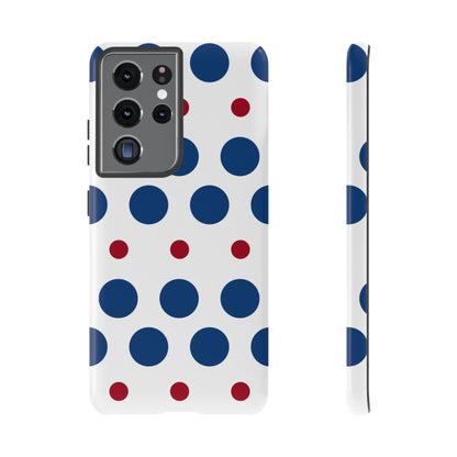 Bold Navy & Red Polka Dot Pattern – Samsung Galaxy Case