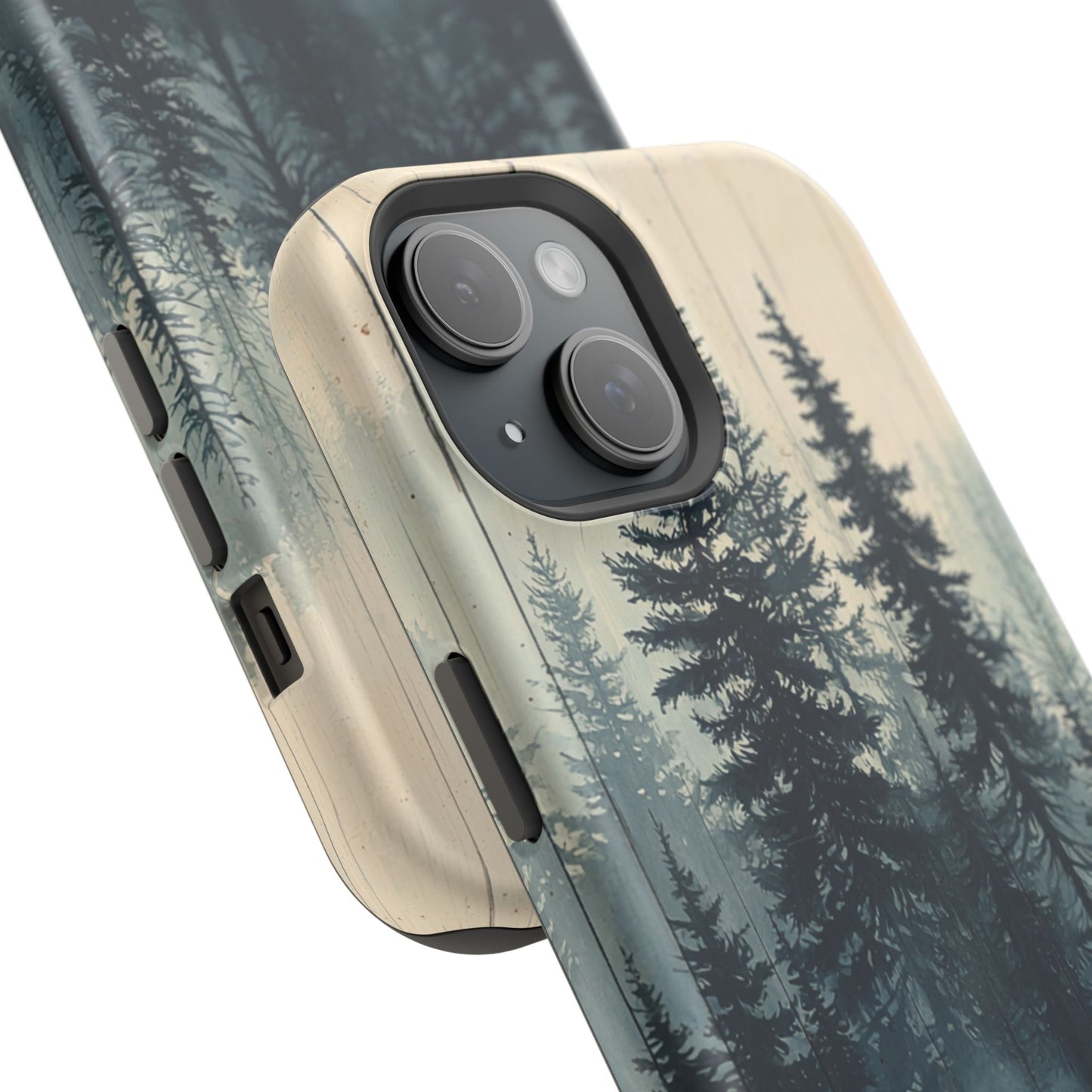 Misty Forest Wood MagSafe iPhone Case - Nature-Inspired Protective Cover