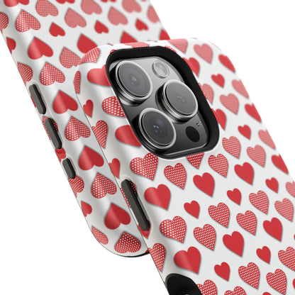 Red & Polka Dot Hearts MagSafe Case