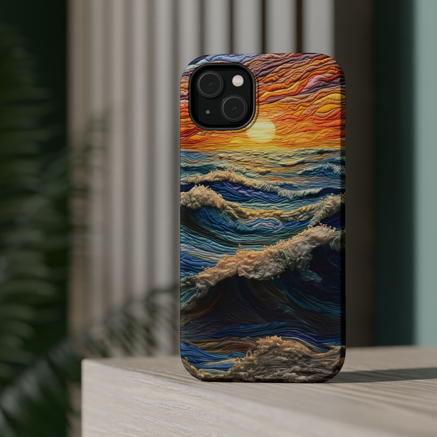 Ocean Sunset Tapestry Waves – MagSafe iPhone Series Case