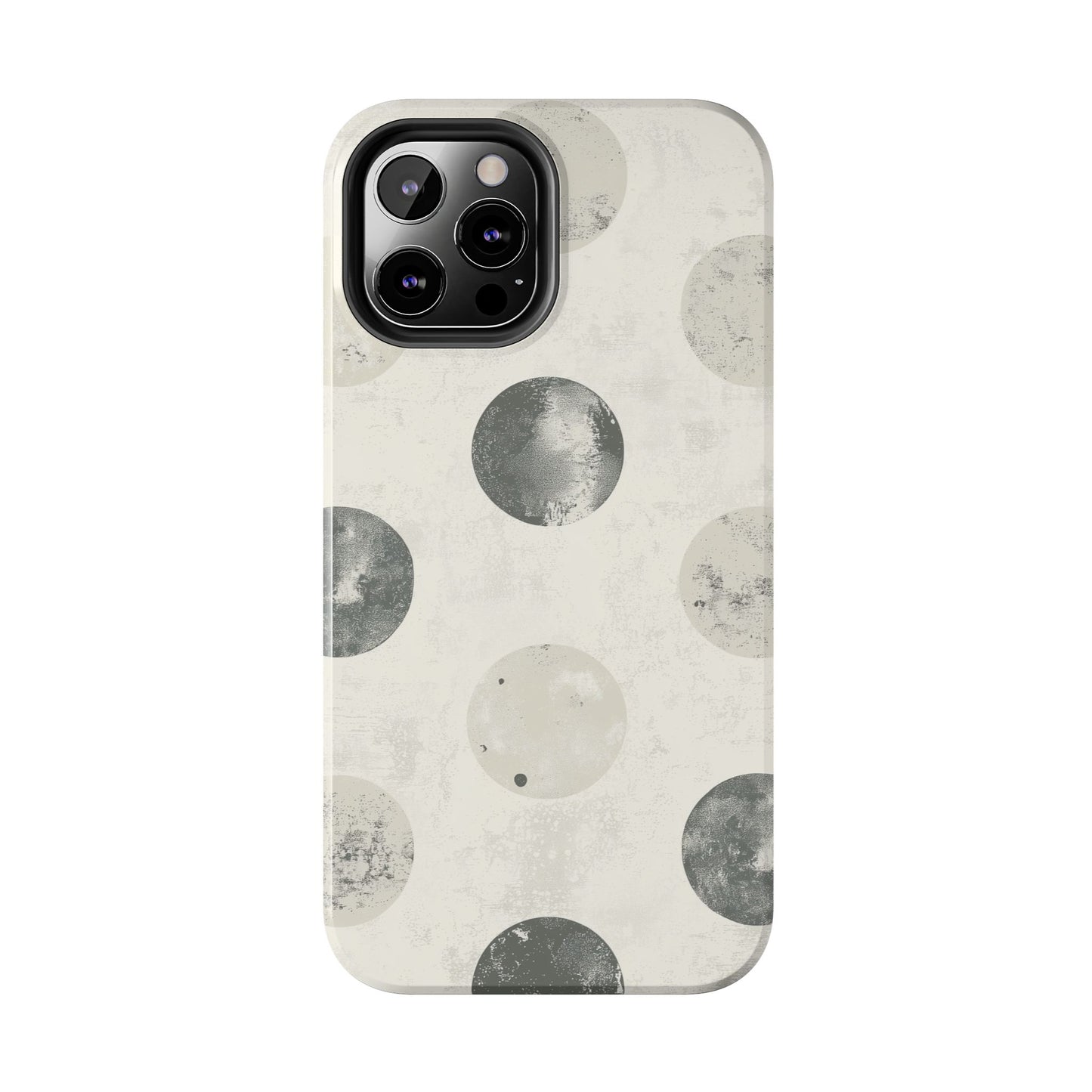 Vintage Polka Dot iPhone Case - Neutral Retro Protective Cover