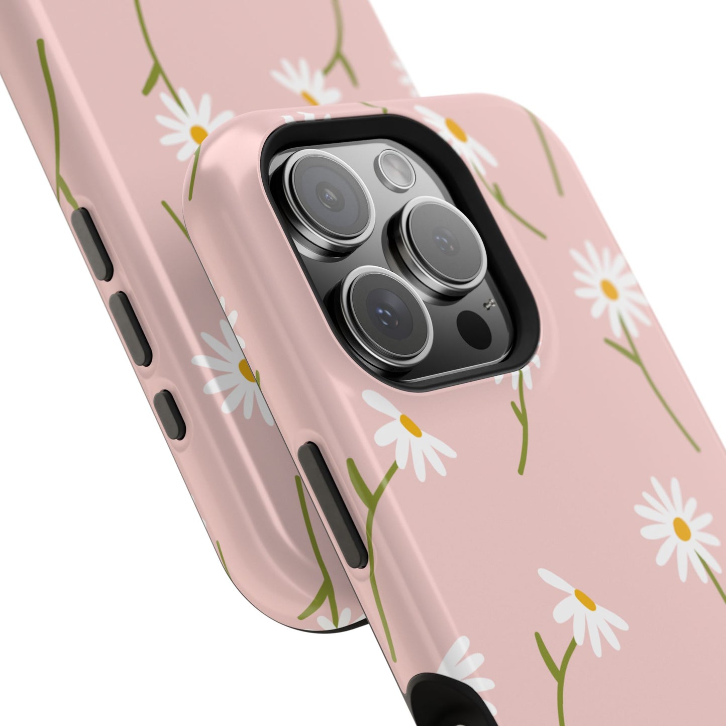 Daisy Delight Tough MagSafe iPhone Case – Cute Floral Design with Dual-Layer Protection