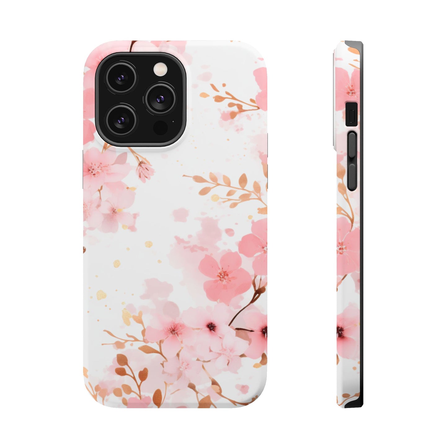 Soft Pink Cherry Blossom MagSafe Case – Floral Elegance with Wireless Charging