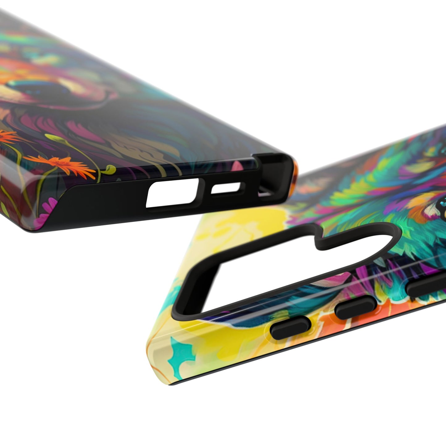 Rainbow Wolf in Bloom – Samsung Galaxy Case with Vivid Nature Design