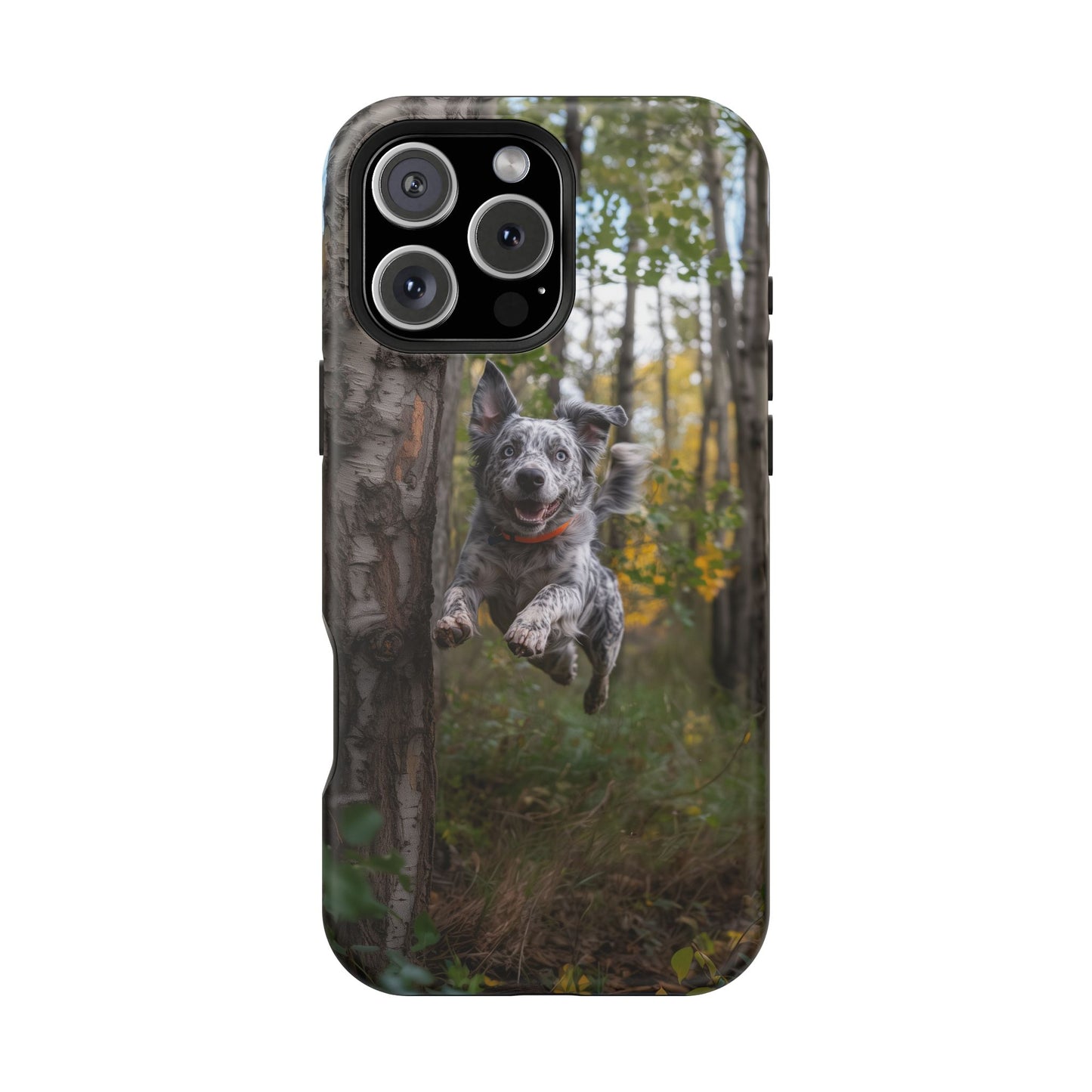 Happy Forest Dog MagSafe iPhone Case – Nature-Inspired Protective Cover