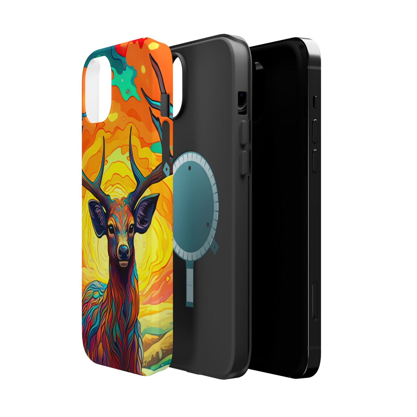 Vibrant Stag in Bloom – MagSafe iPhone Case