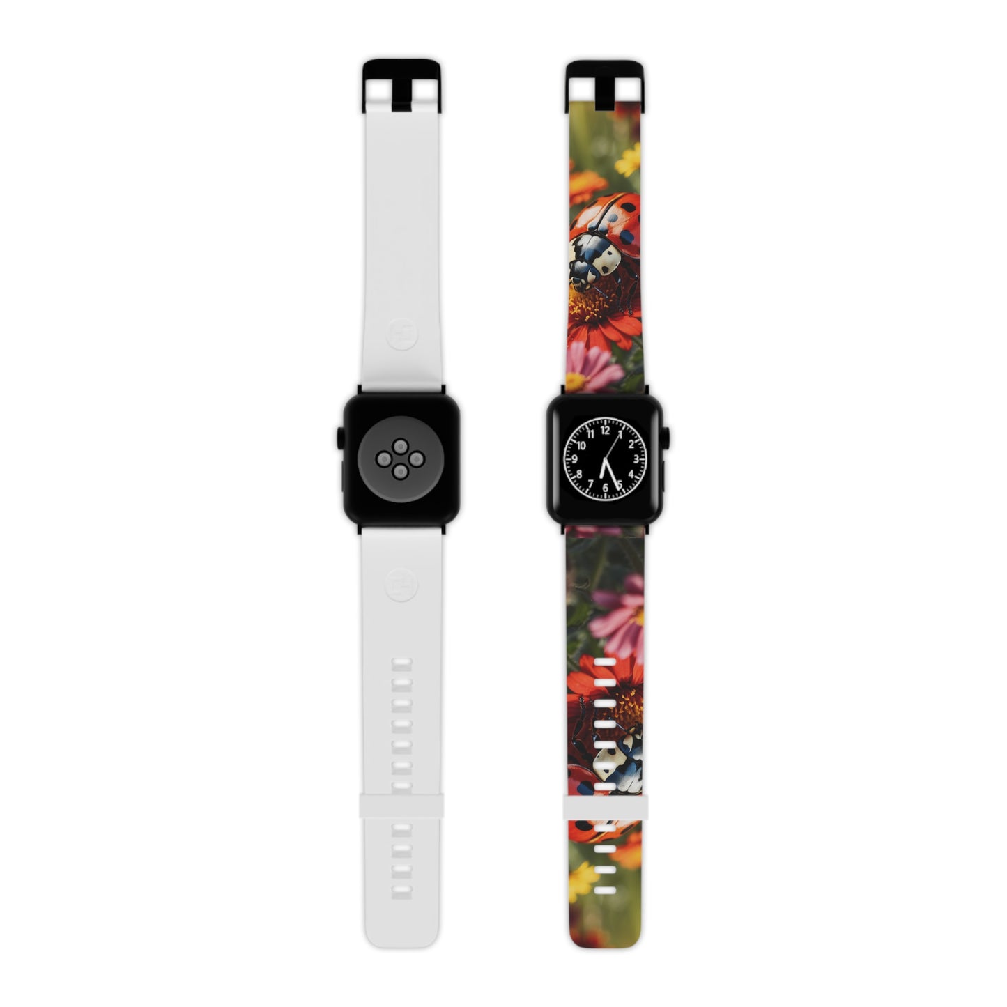 Ladybug on Orange Daisy Apple Watch Band