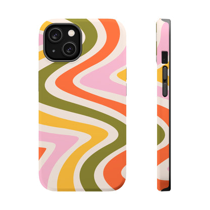 Retro Groove MagSafe iPhone Case – 70s-Inspired Design with Dual-Layer Protection