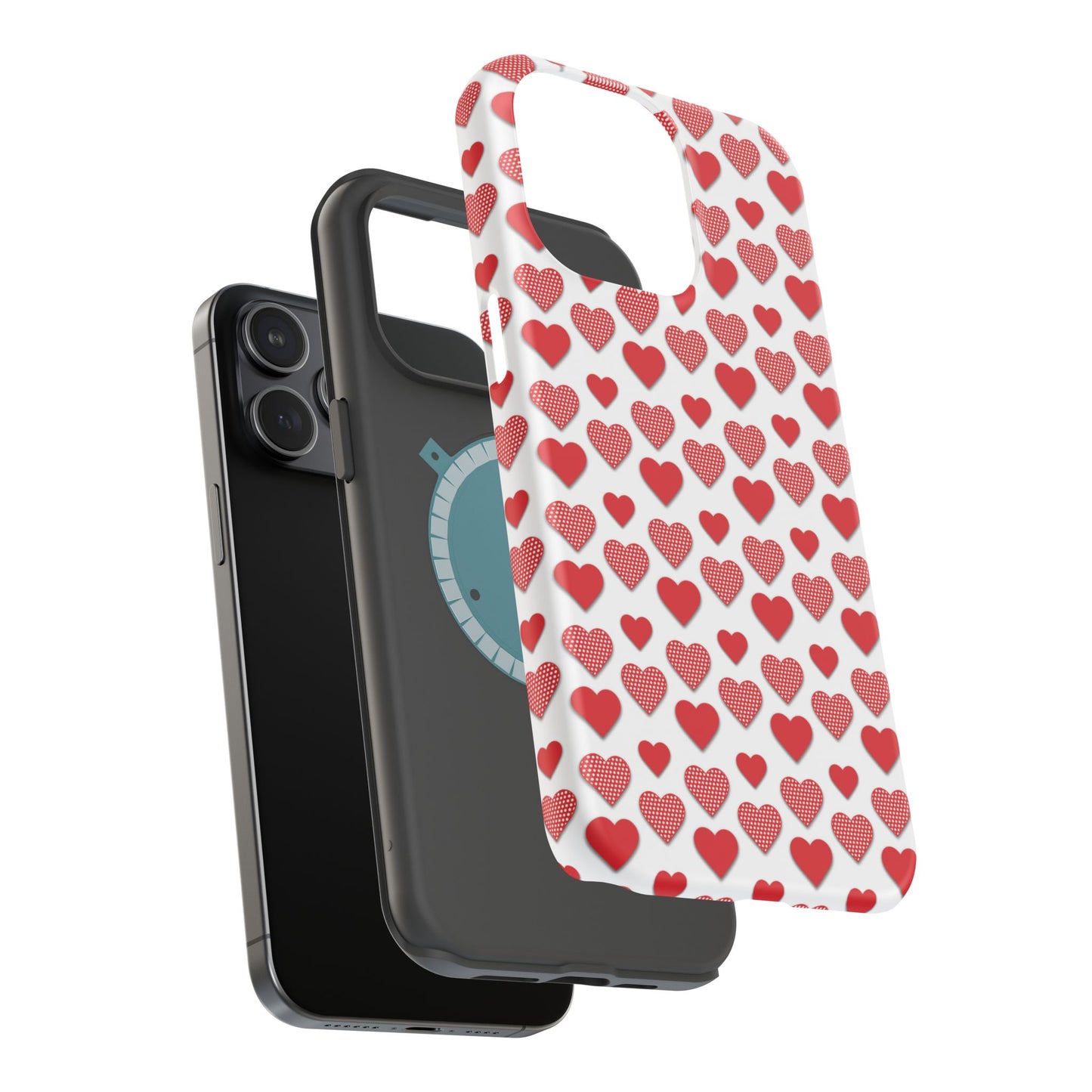 Red & Polka Dot Hearts MagSafe Case