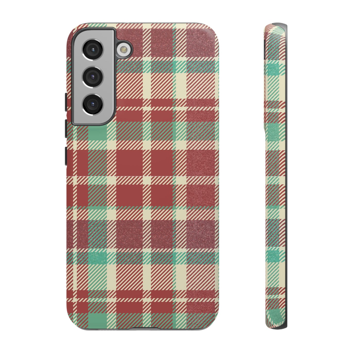 Vintage Plaid in Red & Cream – Samsung Galaxy Case with Timeless Style