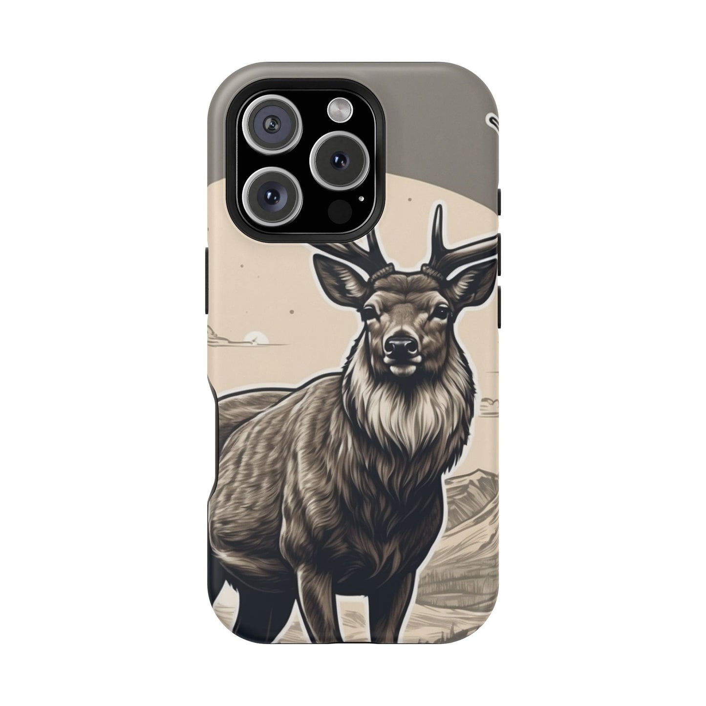 Monochrome Majesty – Regal Stag MagSafe iPhone Cases